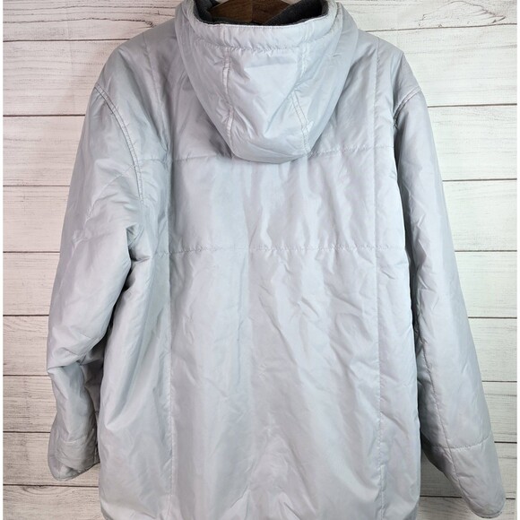 Vintage Quicksilver Y2K Reversible Puffer Zip Jacket Mens Sz L Gray Embroidered - Picture 5 of 9
